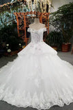 New Arrival Off The Shoulder Wedding Dresses Lace Up With Appliques And