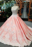 Elegant Off The Shoulder Ball Gown Wedding Dresses Lace Up With Appliques And