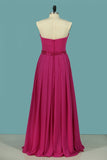 A Line Strapless Bridesmaid Dresses Chiffon