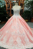 Elegant Off The Shoulder Ball Gown Wedding Dresses Lace Up With Appliques And