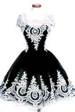 Black A Line Classical Princess Short Homecoming Dresses