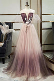 New Arrival Pink Lace Up Back Princess Dresses Beautiful Prom Dresses With Sleeves