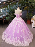 New Arrival Floral Wedding Dresses A-Line Floor Length Lace Up Off The Shoulder With Beads And Appliques