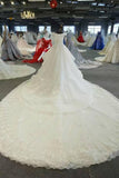 Luxury Wedding Dresses A-Line Long Train Off The Shoulder