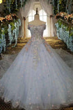 Floral Wedding Dresses Lace Up Off The Shoulder With Appliques And Handmade