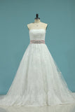 A Line Sweetheart Wedding Dresses Tulle With Applique And