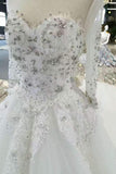 Luxurious Wedding Dresses Scoop Neck With Appliques And Sequins Lace Up Long