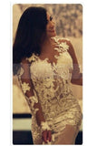 New Arrival Scoop Wedding Dresses Mermaid Long Sleeves With Applique