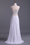 New Arrival White Sheath/Column Sweetheart Chiffon Floor Length