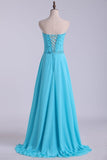 Sweetheart Beaded Bodice A Line Prom Dress