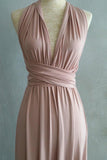 Simple Elegant Open Back Pink Prom Dresses Bridesmaid