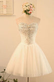 Sweetheart Homecoming Dresses A Line Tulle With Beads Above