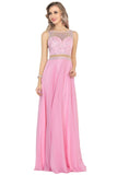 New Arrival Scoop Chiffon With Beading A Line Prom