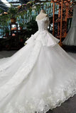 New Arrival Off The Shoulder Wedding Dresses Lace Up With Appliques And