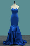 New Arrival Mermaid Sweetheart Satin Evening Dresses Sweep