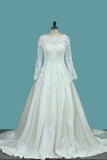 A Line Scoop Satin Wedding Dresses With Applique New