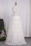 New Arrival Spaghetti Straps A Line Lace Wedding Dresses