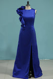 New Arrival Scoop Prom Dresses Sheath Satin