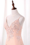 New Arrival Spaghetti Straps Homecoming Dresses Chiffon With Sequins Appliques