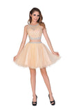 A-Line Homecoming Dresses Short/Mini Scoop Beaded