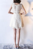 Homecoming Dresses A Line Scoop Lace Short/Mini Zipper