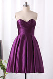 Bridesmaid Dress A Line Sweetheart Satin With Ruffles