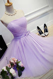 Tulle Bridesmaid Dresses Strapless Ruched Bodice With Sash