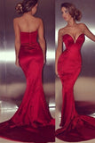 Concise Sweetheart Mermaid/Trumpet Evening Dresses Elastic Satin Court Train