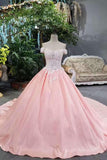 New Arrival Satin Off The Shoulder Wedding Dresses Lace Up With Appliques And