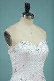 Full Beaded Bodice Wedding Dress Sweetheart With Tulle Skirt Lace