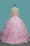 Sweetheart Quinceanera Dresses Tulle With Applique And