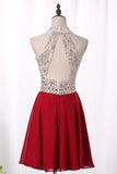 A Line Homecoming Dresses Scoop Chiffon With