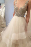 New Arrival Scoop Beaded Bodice A Line Tulle