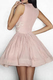 Homecoming Dresses A Line Scoop Chiffon With Applique