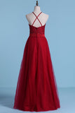 Bridesmaid Dresses A Line Scoop Open Back Tulle With Embroidery And