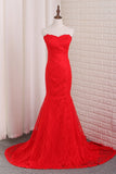 Mermaid Lace Evening Dresses Sweep Train New