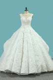 Bateau Top Quality Lace Ball Gown Wedding Dresses Court