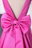 New Arrival V Neck Satin With Bow Knot Mermaid Prom