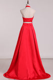 New Arrival Halter A Line Evening Dresses Satin Sweep STAPXRSZSBM