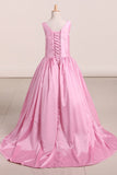 New Arrival Flower Girl Dresses Scoop Taffeta With Beading A Line Sweep