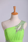 Prom Dresses A Line One Shoulder Chiffon With Beading&Sequins