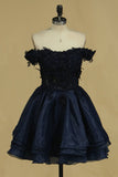 Organza Off The Shoulder A Line Homecoming Dresses With