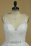 Gorgeous Sleeveless Scoop Wedding Dresses Tulle With Applique And