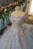 Floral Wedding Dresses Lace Up Off The Shoulder With Appliques And Handmade