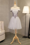 Tulle Boat Neck Homecoming Dresses A Line Tulle