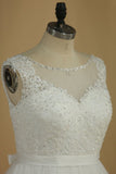 A Line Wedding Dresses Scoop With Applique And Sash