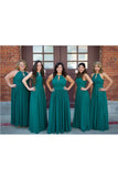 Chiffon Bridesmaid Dresses Scoop With Ruffles Floor