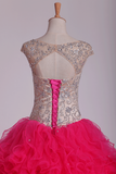 Ball Gown Straps With Beading Quinceanera Dresses Tulle Floor Length