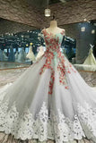 New Arrival Tulle Wedding Dresses A Line With Beads Rhinestones Scoop