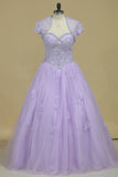 Quinceanera Dresses Sweetheart Tulle With Beads And